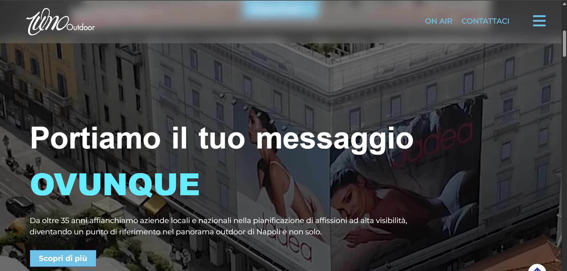 Uno Outdoor — sito web per agenzia DOOH a Napoli